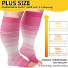 LOUSGUTA Open Toe Plus Size Compression Socks for Women & Men 15-20 mmhg Toeless Wide Calf Compression Support Knee Socks view 4