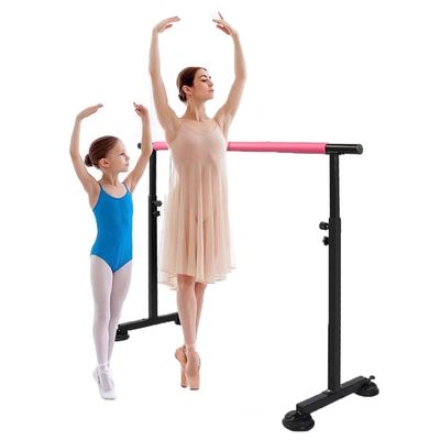 Ballet Barre Adult and Child Adjustable Steel Ballet Barre, Portable and Movable Training Rod, Suitable for Dance/Gym (Color : Pink, Size : 1.5M/5FT)