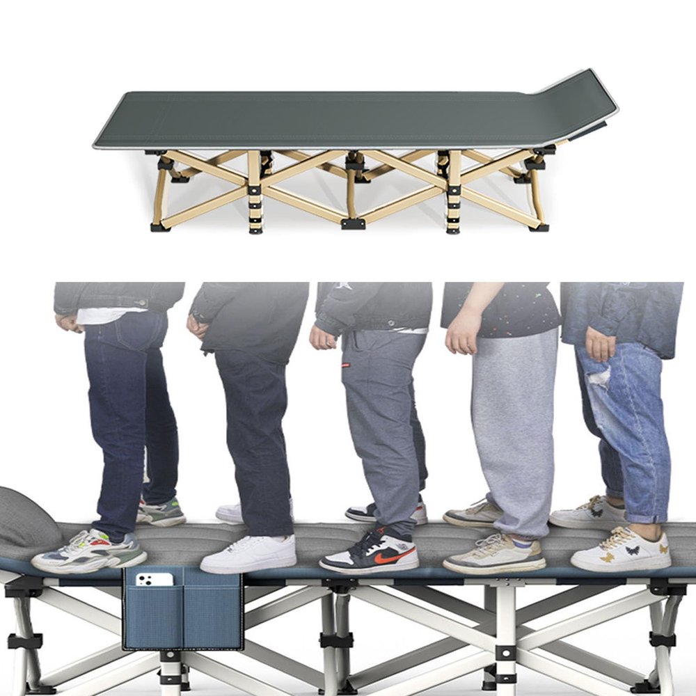 UPGENT Folding Camping Cot for Adults Portable Outdoor Bed Heavy Duty Sleeping Cots for Camp with Convenient Storage Bag, Perfect for Camping, Pool, Beach, Patio (Size : 71x190CM)