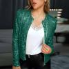 T-37 Lime Green Teen Girls Jackets V-Neck Blazer Hood Coat for Women Long Sleeve Work Office Formal Date Night Evening Gowns Sequin Sparkly Hooded Jackets 2025 CM XXL view 2