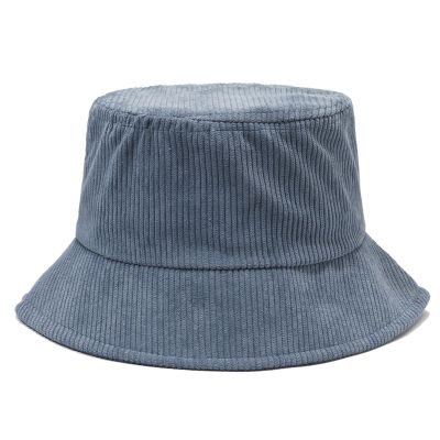 Xixiuly Unisex Corduroy Bucket Hat for Men and Women Lightweight Travel Fishing Cap Outdoor Beach Travel Hats Headwear Blue