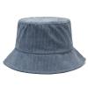 Xixiuly Unisex Corduroy Bucket Hat for Men and Women Lightweight Travel Fishing Cap Outdoor Beach Travel Hats Headwear Blue view 1