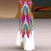 ZONTO Summer Women's Fashion Sexy Digital Print V-Neck Sleeveless Skirt Pocket European and American Dress view 2