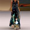 ZONTO Summer Women's Fashion Sexy Digital Print V-Neck Sleeveless Skirt Pocket European and American Dress view 4