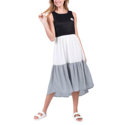 G-III Sports Women's Black/Gray Pittsburgh Steelers 12th Inning Colorblock Dress