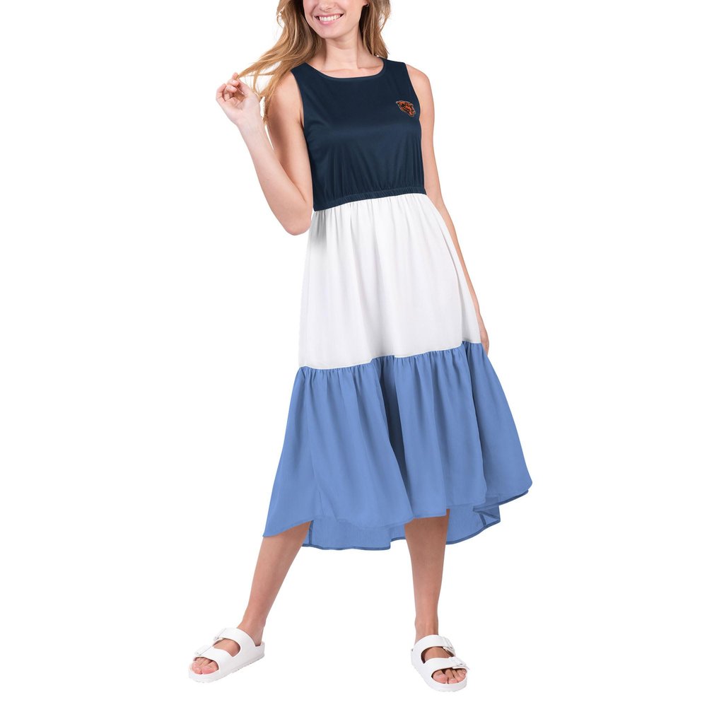 G-III Sports Women's Navy/Blue Chicago Bears 12th Inning Colorblock Dress