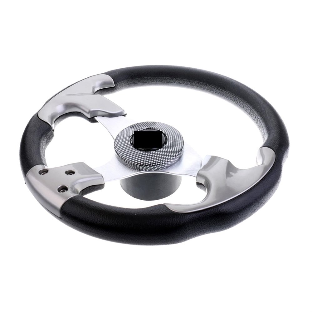 UNKOMN Boat Rudder 31.5cm Marine Boat Steering Wheel Non-Directional 3 Spoke Steering Wheel Sports Wheel for Yacht Pontoon Marine Boats Accessories Steering Wheels