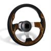 UNKOMN Boat Rudder Boat Steering Wheel Alloy 3 Spokes Non-Directional PU Foam Grip Anti-Rust Helm Accessories Hardware with Center Cap Steering Wheels (Color : Silver) view 2