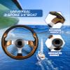 UNKOMN Boat Rudder Boat Steering Wheel Alloy 3 Spokes Non-Directional PU Foam Grip Anti-Rust Helm Accessories Hardware with Center Cap Steering Wheels (Color : Silver) view 4