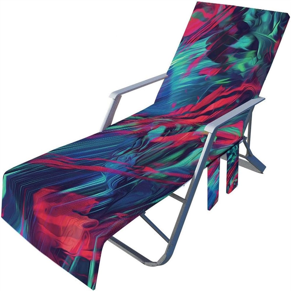 PAREKS Portable Swimming Pool Beach Chair Towel, Pool Beach Sun Lounger Cover Pockets Microfiber Towel Travel Lounge Chair Cover Towels Sunbed Pockets Microfiber Towel Quick Dry Covers (Color : A24)
