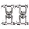 Stainless Steel Swivel Shackle M8  304 Marine Grade Double Ended Swivel Eye Hook for Boat Anchor Chain, Corrosion Resistant, Heavy Duty Anchoring Hardware (2 Pack)