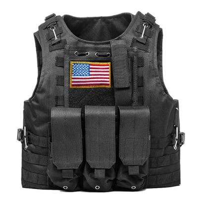 GALAXYLENSE Sport Hunting Tactical Vest Airsoft Paintball Protection Light Weight Heavy Duty Breathable 600 D Polyesters (Black Vest)