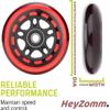 HeyZomm Inline Skate Wheels Outdoor & Indoor Inline Skate Replacement Wheels 85a Roller Hockey Wheels w/Bearings ABEC-9 & Floating Spacers, 64mm 70mm 72mm 76mm 80mm 84mm 90mm Dia, 8-Pack (76mm, Red) view 4