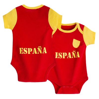 Football Baby Outfits Red Soccer Spain Baby Onesie Clothes for Newborn Boys & Girls (CN-SP,0-3M)