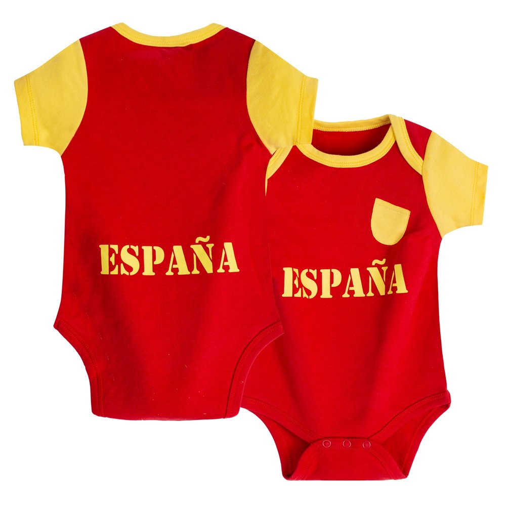Football Baby Outfits Red Soccer Spain Baby Onesie Clothes for Newborn Boys & Girls (CN-SP,0-3M)