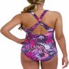 Eddie Bauer Womens Midweight Ruched Shaping One Piece Swimsuit (Small, Palm Leaves) view 2