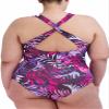 Eddie Bauer Womens Midweight Ruched Shaping One Piece Swimsuit (Small, Palm Leaves) view 4