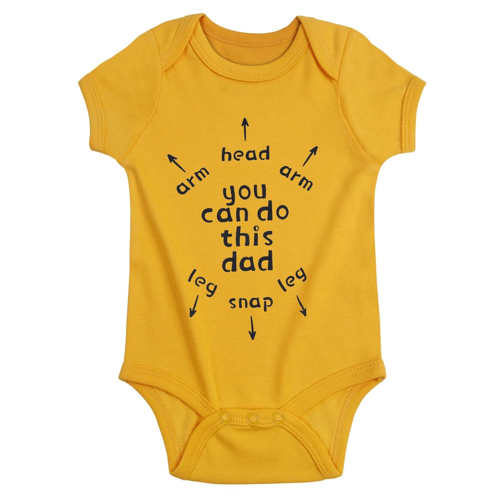 Cnins New Dad Gift Sweet Baby Outfit With Funny Sayings You Can Do This Dad Bodysuit Cute Daddys Baby Outfit (CY-Orange,12-18M)