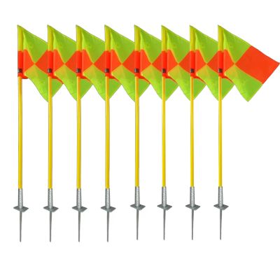 10 8 6 5 4 2 Pack Soccer Boundary Poles with Spikes and Flags, Dog Agility Course Training Sticks for Small Medium Size Dogs, Football Agility Pole for Turf Garden Backyard ( Color : 8 Pack , Size : 5