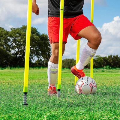 Soccer Agility Poles Turf with Spike, Spring Loaded Agility Training for Football & Fitness, PVC Ground Poles for Horse Training, Kids Adult Speed Coaching Stick ( Color : 4 Pack , Size : 1.5m/59in )