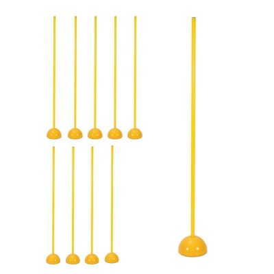 Fitness Speed Slalom Poles with Base, 10 8 6 5 4 2 Pack Agility Training Stick For Soccer/ Horse/ Dogs, Football/ Basketball/ Volleyball Training Aid Yellow Pole ( Color : 10 Pcs , Size : H 59in/1.5m
