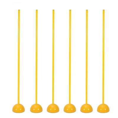 ZAQYCM Fitness Speed Slalom Poles with Base, 10 8 6 5 4 2 Pack Agility Training Stick for Soccer/Horse/Dogs, Football/Basketball/Volleyball Training Aid Yellow Pole (Color : 6 Pcs, Size : H 40in/1m)