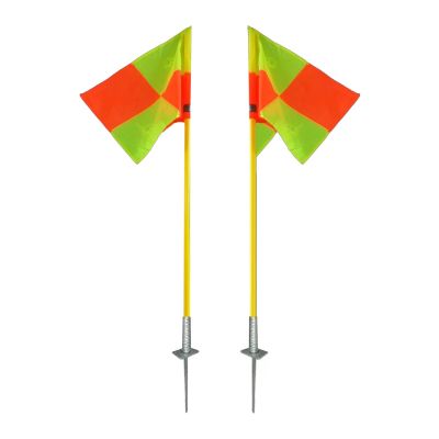 ZAQYCM Yellow Agility Poles Soccer Training Equipment, Fixed or Adjustable Obstacle Coaching Stick for Sports, Training & Warning, Ground Poles for Horse with Flags (Color : 2 Pcs, Size : 1.5m/59in)