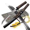 Japanese Samurai Mini Katana T10 Steel Clay Tempered Kokarasuma Traditional Tanto Full Tang Short Knife (Brown ito Tanto) view 1