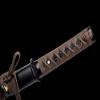 Japanese Samurai Mini Katana T10 Steel Clay Tempered Kokarasuma Traditional Tanto Full Tang Short Knife (Brown ito Tanto) view 4