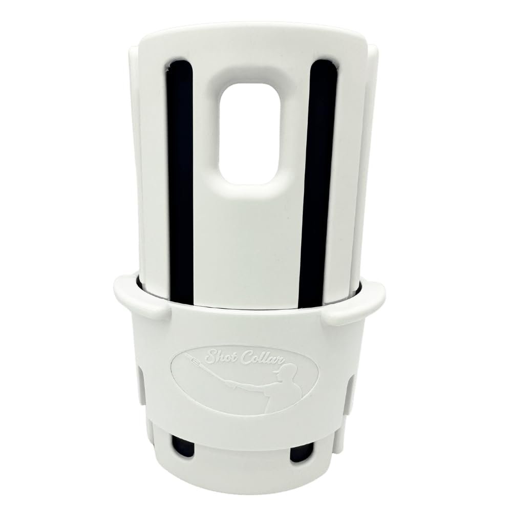 Shot Collar Bat Weight 16 to 24 oz | Easy On/Easy Off (Twist or Tap Off) Baseball Bat Weight | Customize Colors to Match Equipment or Team (16, 20, 24 Ounces)  White w/Black Inserts