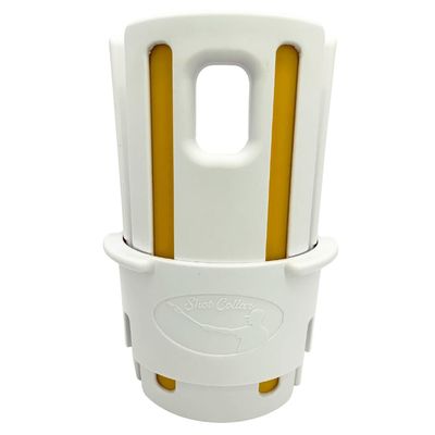 Shot Collar Bat Weight 16 to 24 oz | Easy On/Easy Off (Twist or Tap Off) Baseball Bat Weight | Customize Colors to Match Equipment or Team (16, 20, 24 Ounces)  White w/Gold Inserts