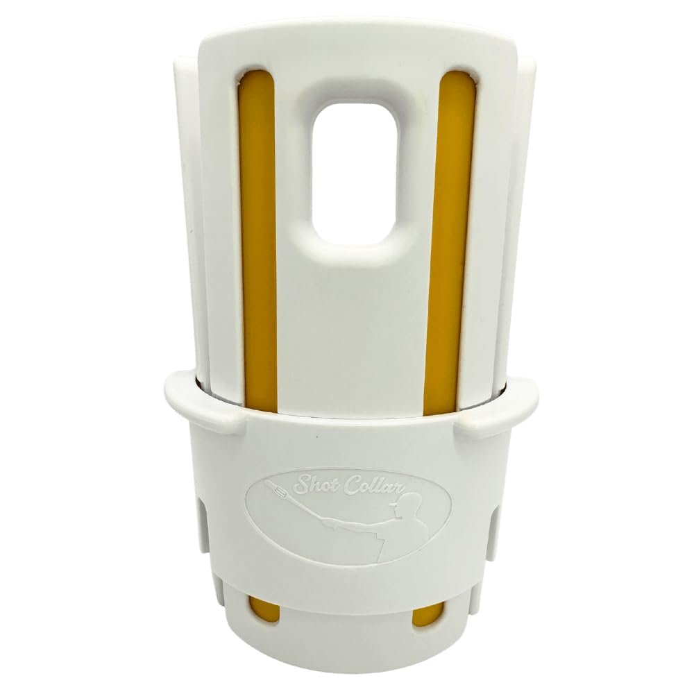 Shot Collar Bat Weight 16 to 24 oz | Easy On/Easy Off (Twist or Tap Off) Baseball Bat Weight | Customize Colors to Match Equipment or Team (16, 20, 24 Ounces)  White w/Gold Inserts