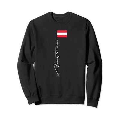 Austria Signature Flag Pole Patriotic Austria Flag Sweatshirt