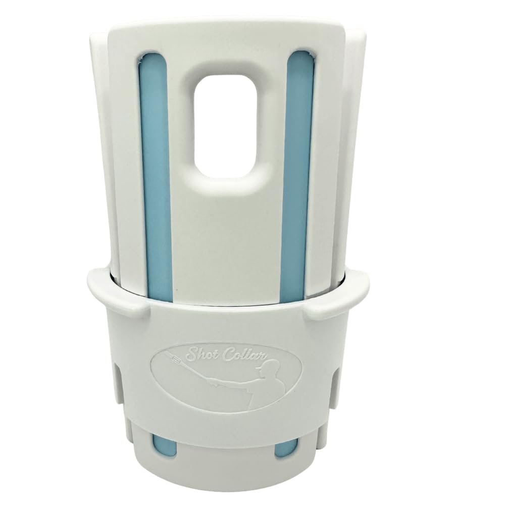 Shot Collar Bat Weight 16 to 24 oz | Easy On/Easy Off (Twist or Tap Off) Baseball Bat Weight | Customize Colors to Match Equipment or Team (16, 20, 24 Ounces)  White w/Sky Inserts