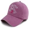Chemo Hair Don't Care Hat for Women, Funny Adjustable Embroidered Cotton Pink Ribbon Breast Cancer Awareness Caps (Chemo Hair Don't Care Red) view 2