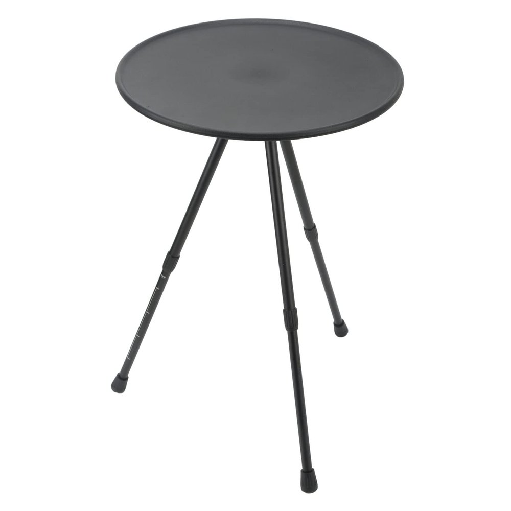 AYNEFY Folding Camping Round Table, Liftable Aluminum Alloy Portable Picnic Camping Table Triangle Bracket Design Convenient for Home for RV Equipment Supplies (Matte Black)