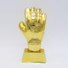 LNGODEHO Golden Football Goalkeeper Gloves Trophy Resin CraftsGold Plated 3D Statue Soccer AwardSchool Match Reward Sports League Souvenirs (Gold Base) view 2