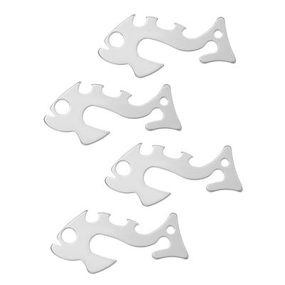 Anneome Stainless Steel Rope Adjuster 4-Pack Tent Rope Fasteners Compact Cord Tensioners for Camping Hiking Outdoor Tent Accessories 2.36X1.06X0.05In