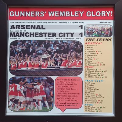 Arsenal 1 Man City 1-2023 Community Shield - Wembley Stadium - framed print