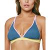 Jessica Simpson Womens Colorblock X-Back Bikini Swim top Navy M view 1