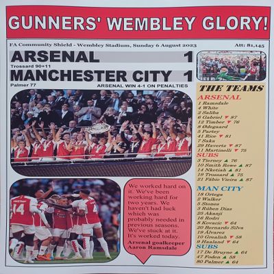 Arsenal 1 Man City 1-2023 Community Shield - Wembley Stadium - souvenir print