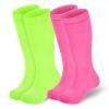 American Trends Neon Green Hot Pink Soccer Socks Kids Toddler Youth Football Boys Baseball Socks Softball Knee High Socks Girls 4-6 years 2t-3t view 1