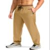 G Gradual Men's Sweatpants Mesh Lightweight with Zip Pockets Breathable Quick Dry Athletic Pants for Workout Running (Khaki, Medium) view 1