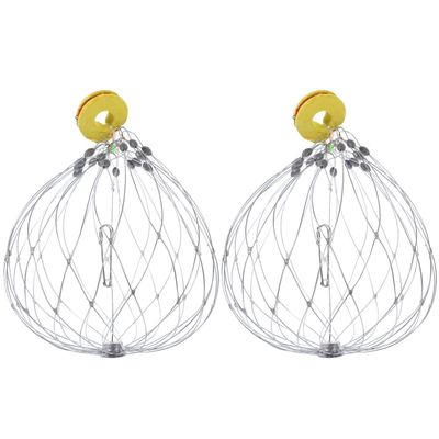 Hemoton 2pcs Reusable Crab Cage Steel Wire Mesh Convenient Crab for Sea Fishing Lightweight Design for Catching and Shrimp Includes Bait Pin and Counterweight Drop