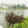 Hemoton 2pcs Reusable Crab Cage Steel Wire Mesh Convenient Crab for Sea Fishing Lightweight Design for Catching and Shrimp Includes Bait Pin and Counterweight Drop view 3