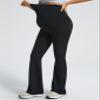 JOYSPELS Maternity Flare Leggings Over The Belly with Pockets  Soft, Comfortable Pregnancy Yoga & Daily & Work Pants Black view 2