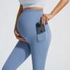 JOYSPELS Maternity Flare Leggings Over The Belly with Pockets  Soft, Comfortable Pregnancy Yoga & Daily & Work Pants Light Blue view 4
