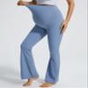 JOYSPELS Maternity Flare Leggings Over The Belly with Pockets  Soft, Comfortable Pregnancy Yoga & Daily & Work Pants Light Blue view 2