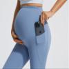 JOYSPELS Maternity Flare Leggings Over The Belly with Pockets  Soft, Comfortable Pregnancy Yoga & Daily & Work Pants Light Blue view 4