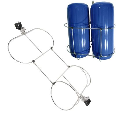 Boat Fender Rack, 304 Stainless Steel Folding Double Holder, Fender Rack Gloss Finish Easy Use Holder for 7in Marine Yacht Fenders